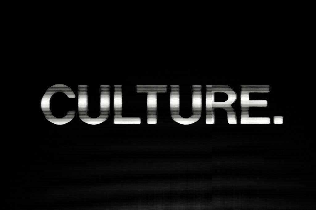 a black background with the word culture written in white