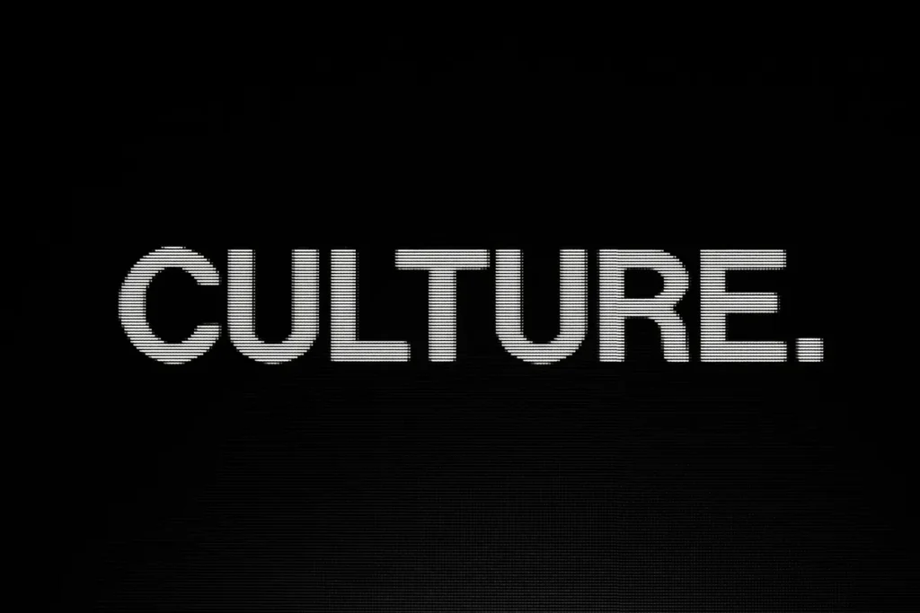 a black background with the word culture written in white